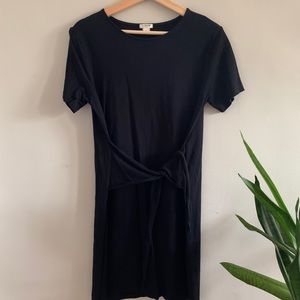 J. Crew black tie front short sleeve shirt dress